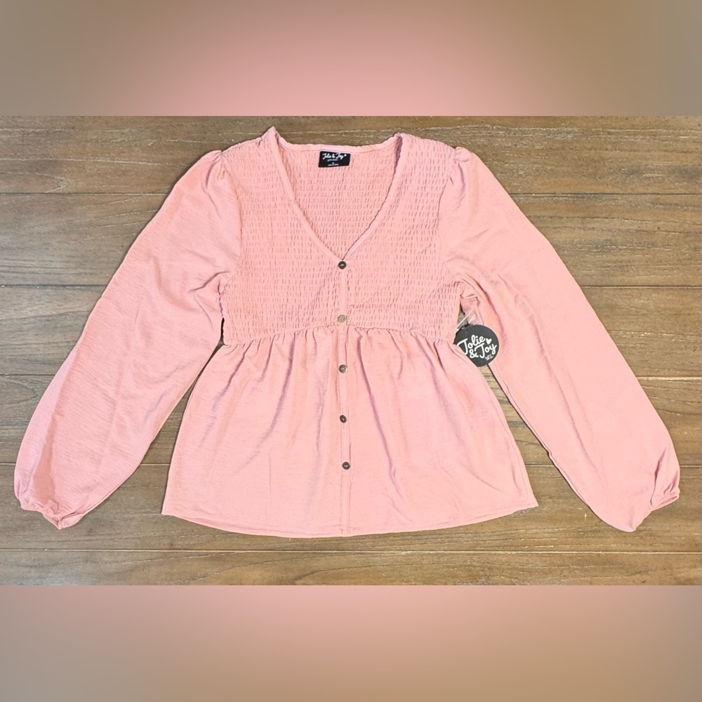 Elegant Pink Smocked Blouse